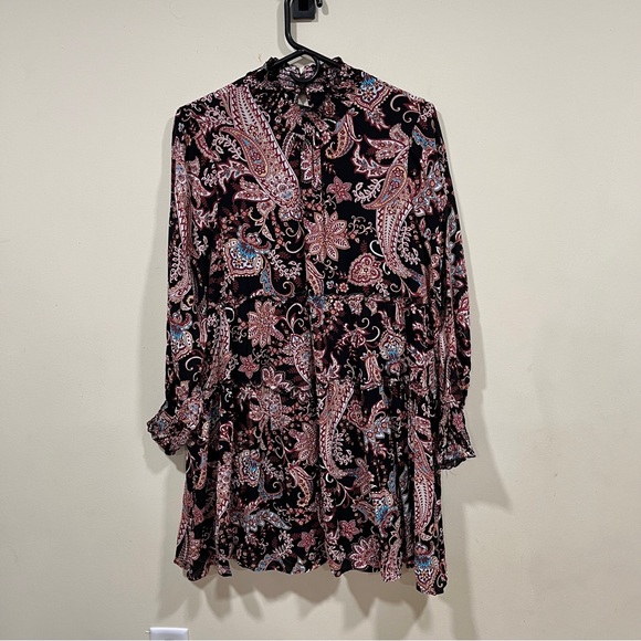 EUC Anthropologie Cady Tiered Paisley Tunic Dress small petite boho - Picture 3 of 10